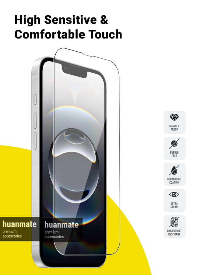 هووانميت واقي شاشة لهاتف أبل آيفون 16 إي - زجاج مقسى، شفافية عالية، لمسة رقيقة، مضاد للانفجار، حواف مقوسة ناعمة، سهل التركيب، واقي شاشة لهاتف أبل آيفون 16 إي - Image 2