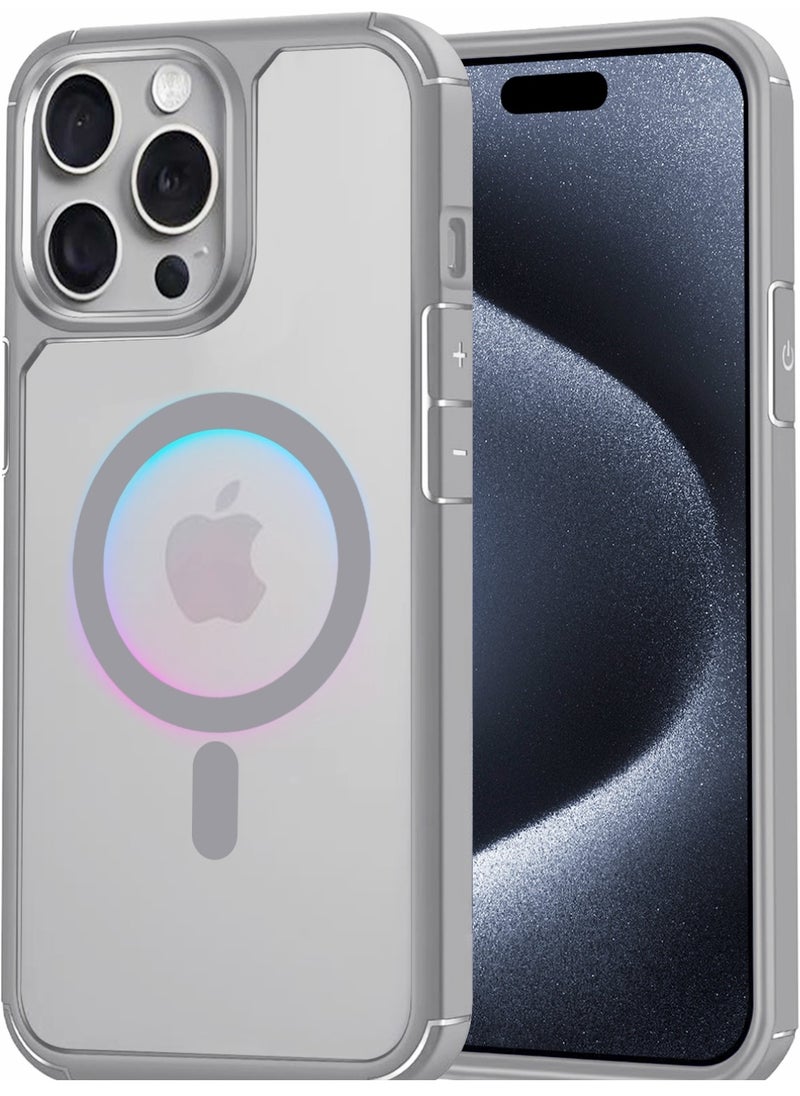 YoYoTech Designed for iPhone 15 Pro Magnetic case Compatible with Magsafe Defender Military Shockproof,Hard Back Case,Ultra-Thin Crystal Back-Anti-Scratch Cover-Natural Titanium  - Image 1