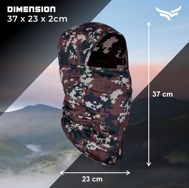 XTRIM Face Mask for Men & Women, Balaclava for Bike Riding, UV Protected Breathable Helmet Liner, Anti-Hair Fall, Sweat Absorbing & Odour Free, Sun & Dust Protection (Camo Green, Cotton) - Image 4