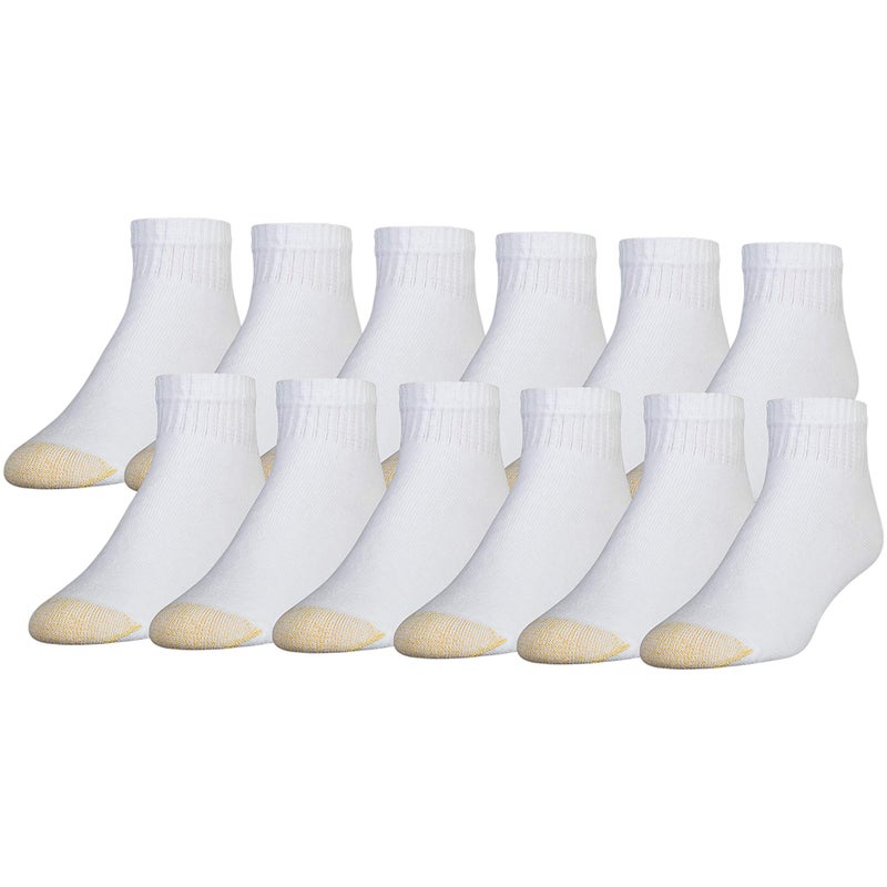 GOLDTOE Men's 656P Cotton Ankle Athletic Socks, Multipairs, White (12-Pairs), Large - Image 1