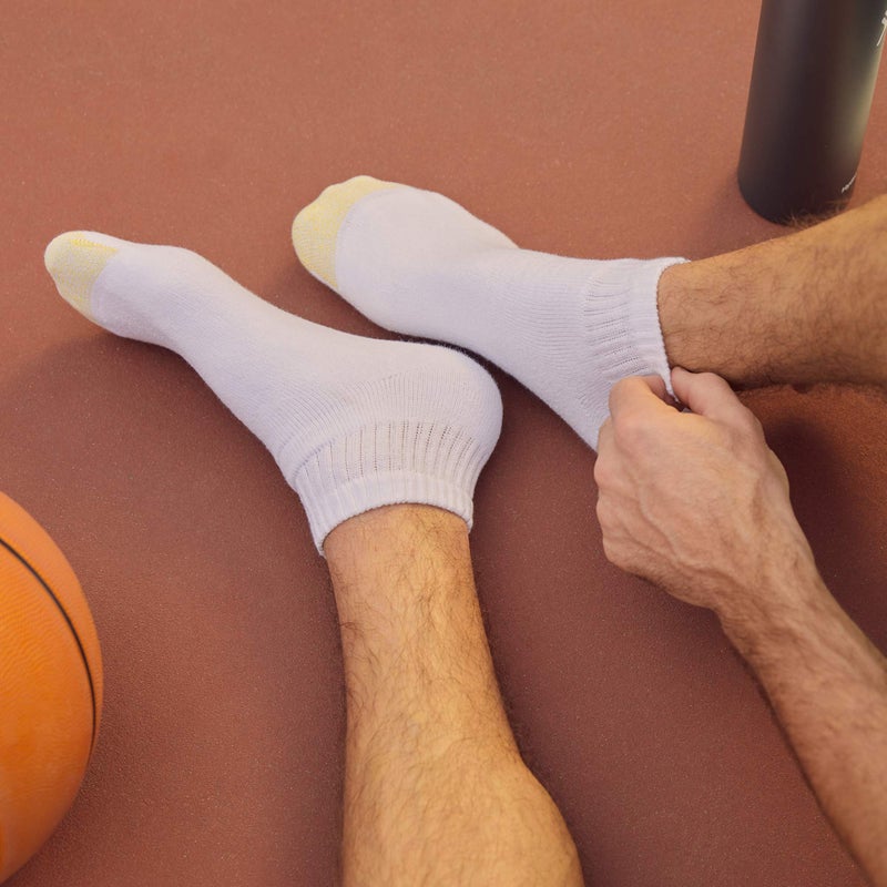 GOLDTOE Men's 656P Cotton Ankle Athletic Socks, Multipairs, White (12-Pairs), Large - Image 2