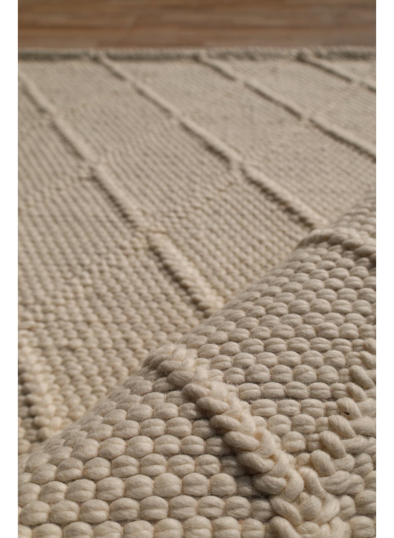 Ramsha Handmade woven rug srn-041 Wool rug area rug for bedroom living room carpet Woven rug natural and white color rug - Image 3