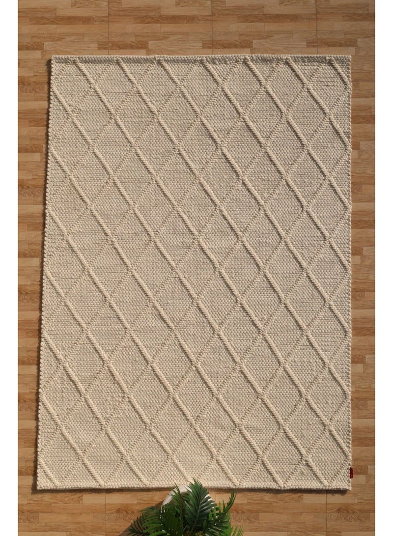 Ramsha Handmade woven rug srn-041 Wool rug area rug for bedroom living room carpet Woven rug natural and white color rug - Image 5