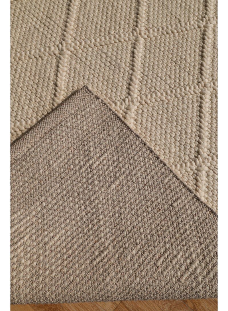 Ramsha Handmade woven rug srn-041 Wool rug area rug for bedroom living room carpet Woven rug natural and white color rug - Image 4