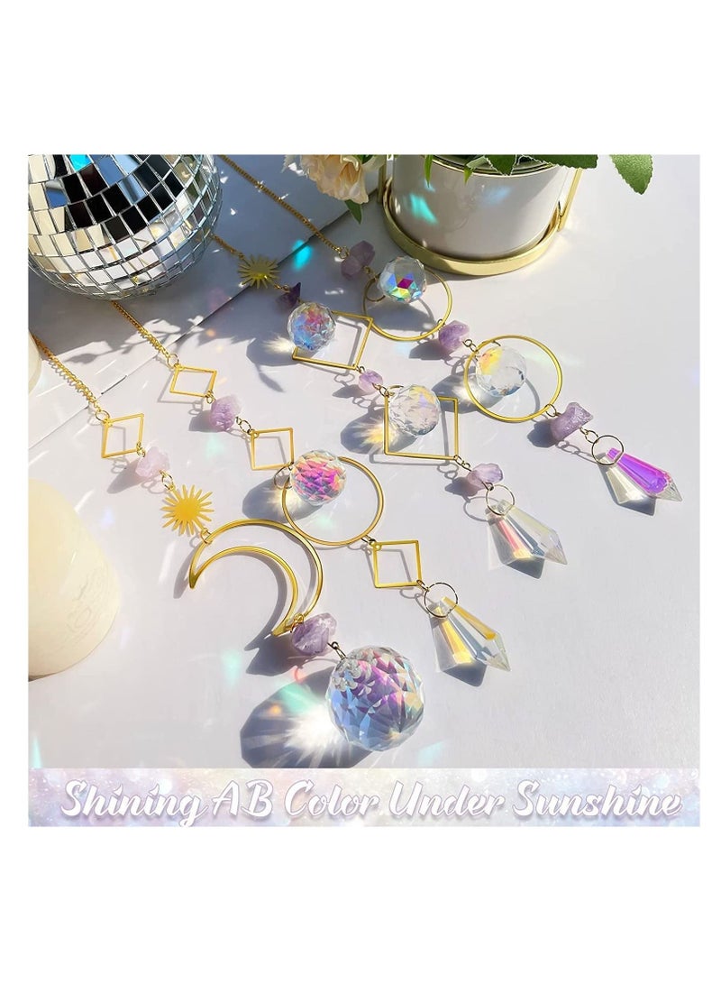 SYOSI Crystal  Rainbow Hanging Prism Ornament Pendant Home Garden Car Decoration 4 Pack Gift Kit Sun Catchers Indoor Window, 13.8 Inc - Image 2