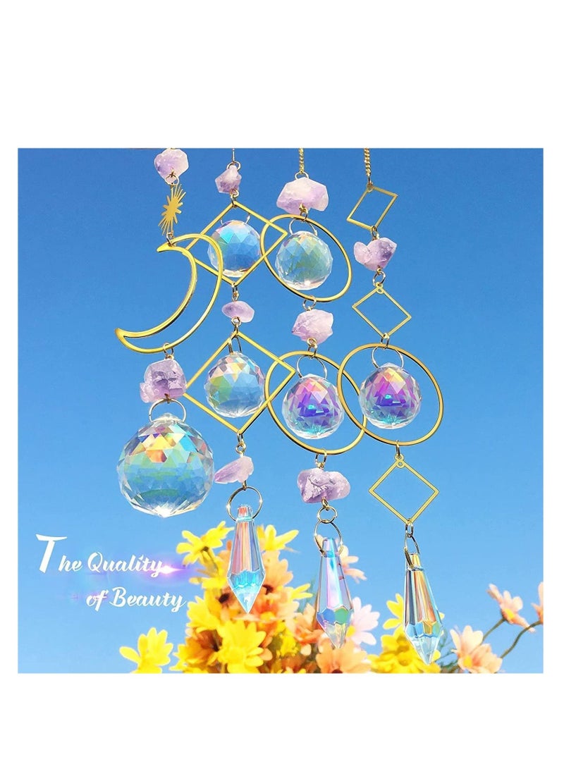 SYOSI Crystal  Rainbow Hanging Prism Ornament Pendant Home Garden Car Decoration 4 Pack Gift Kit Sun Catchers Indoor Window, 13.8 Inc - Image 3