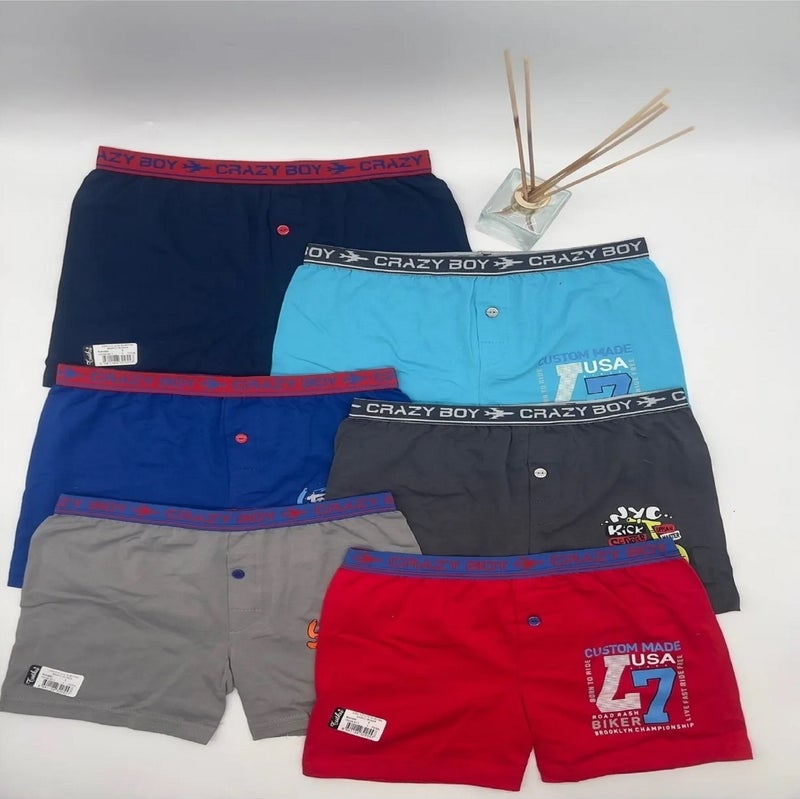 Tutku Passion Child Elastane Printed Boxer 6 Pieces