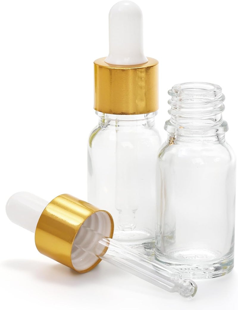 Kingrol 40 Pack 10ml Clear Glass Dropper Bottles, Tincture Bottles, Empty Bottles with dropper for Essential Oils, Perfumes, Aromatherapy, Chemistry Lab Chemicals - Image 3