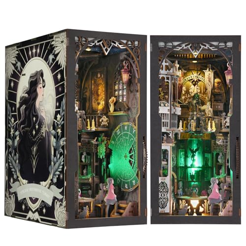 ETKVR Book Nook Kit DIY Miniature House Dollhouse Kit 3D Puzzles for Adults Gifts for Family and Friends Bookshelf Decor Tiny House Model Build with Dust Cover - Image 1