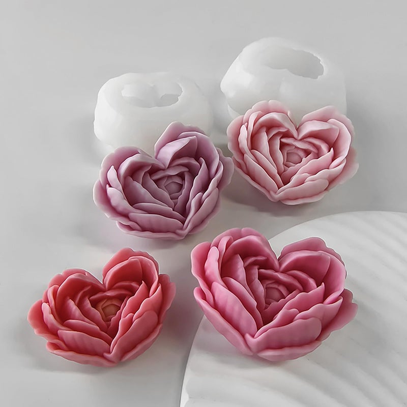 ESEENS 2 Pack Flower Mold 3D Flower Candle - Resin Casting Silicone Molds for Home Decor & Candle Making Wave Spiral Mold - Image 3