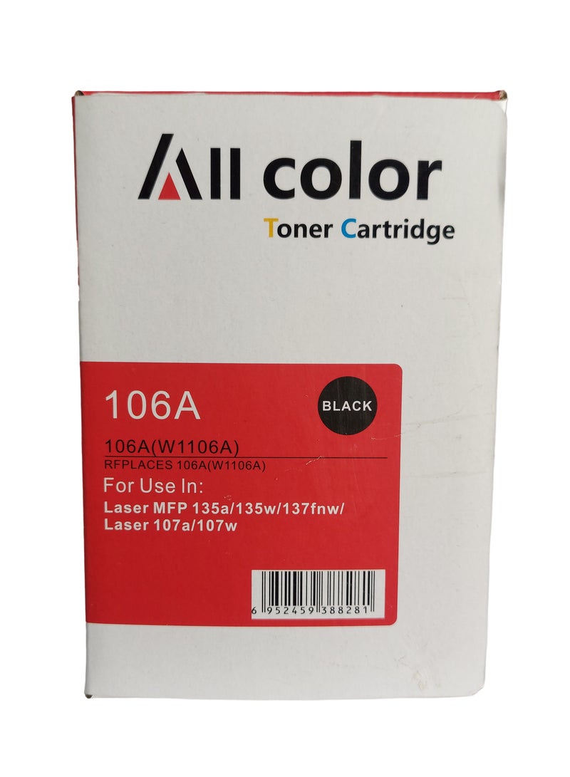 اول كلور خراطيش حبر أسود متوافقة 106A W1106A لطابعات HP Laser MFP 135a 135fnw 35w 135ag 135r 135wg 137fnw 137fwg. خرطوشة حبر 106A لليزر 107 MFP135 MFP137 أسود - Image 2
