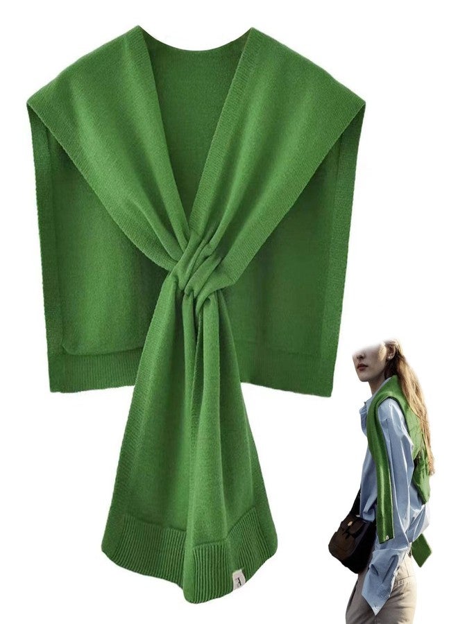 huablo Women's Fashion Knitted Shawl - Khaki Sweater Shawl for Air-Conditioned Rooms, Green, One size - Image 1