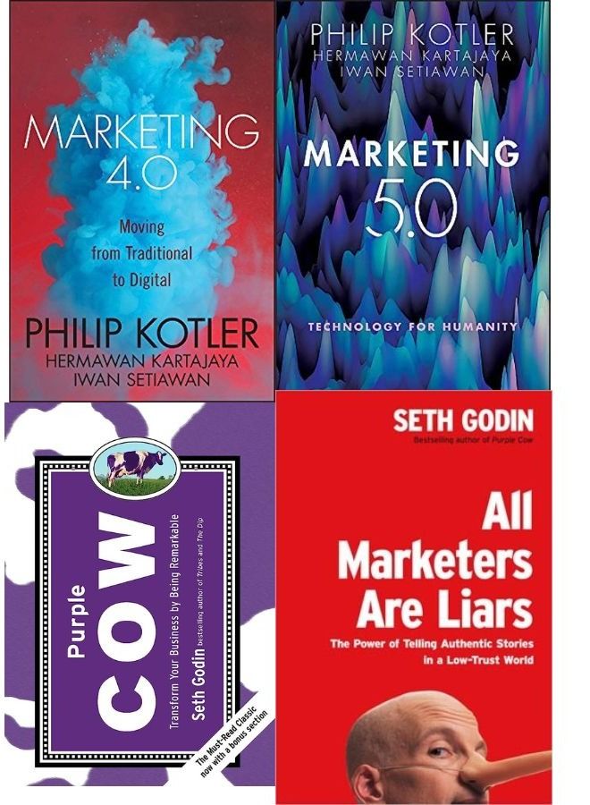 Marketing Package: Marketing 4.0, Marketing 5.0, Purple Cow, All Marketers Are Liars