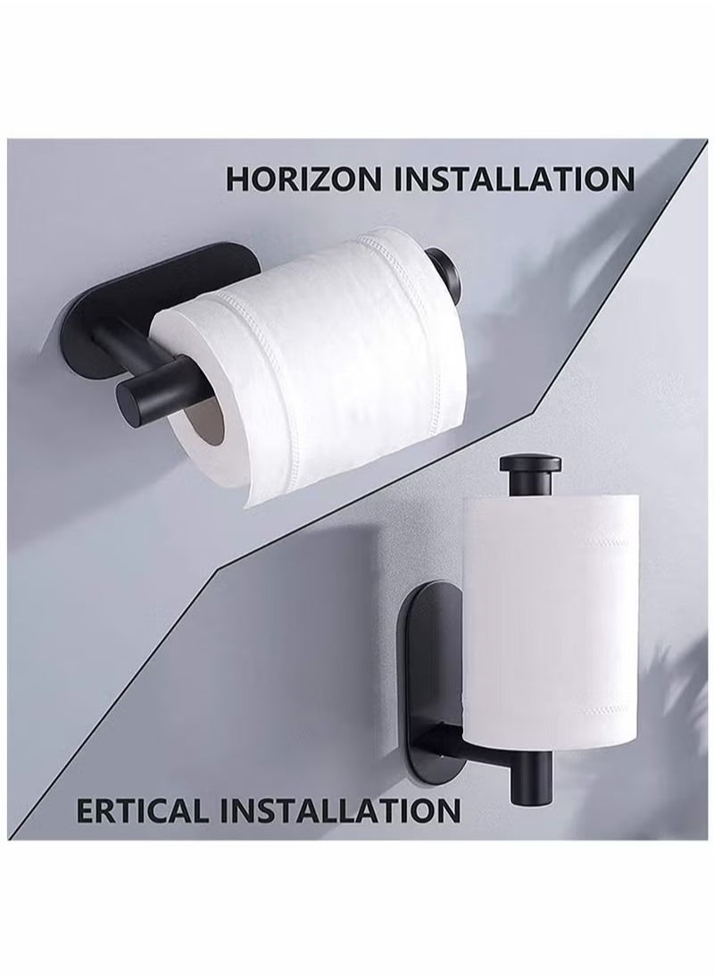 Generic - Stainless Steel Toilet Paper Holder Wall Mount Self Adhesive Bathroom Paper Towel Roll Holder for Home and Kitchen - Image 1