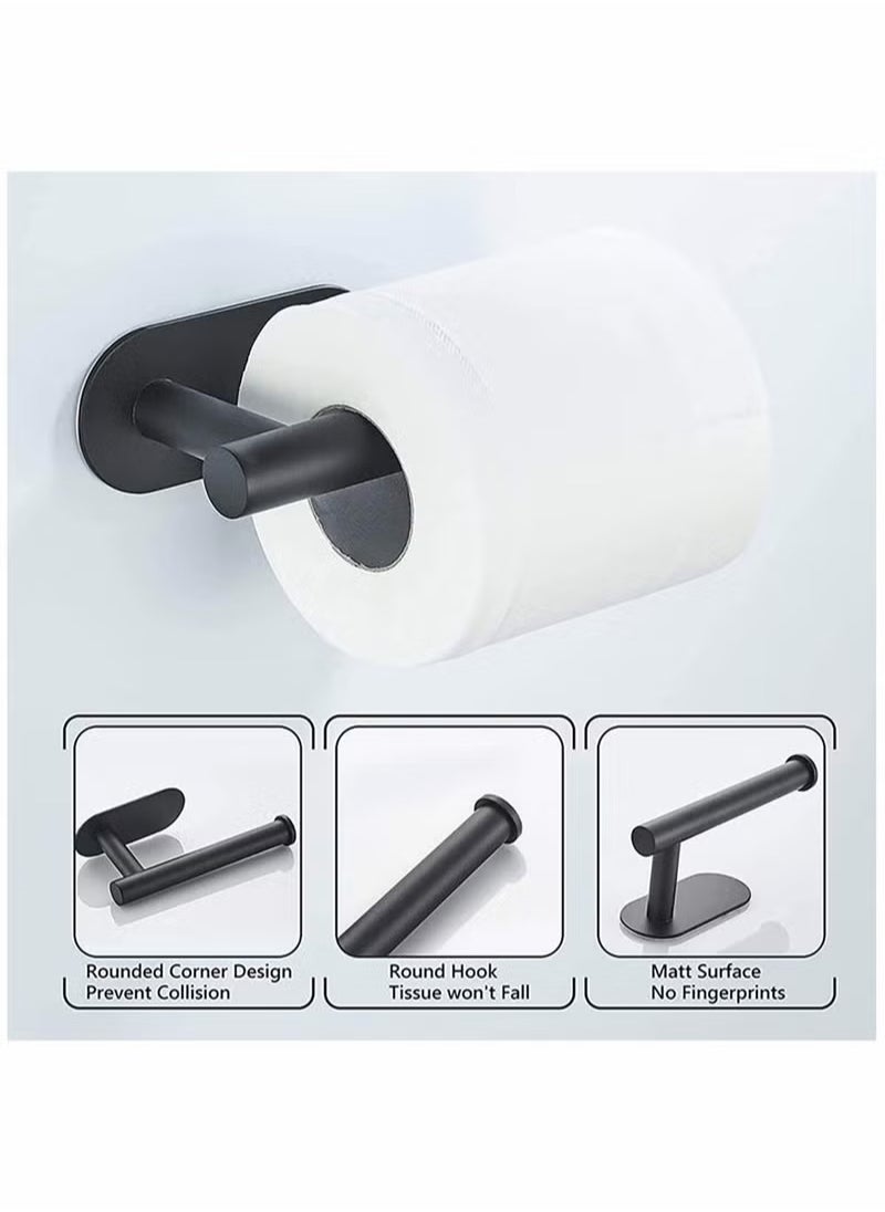 Generic - Stainless Steel Toilet Paper Holder Wall Mount Self Adhesive Bathroom Paper Towel Roll Holder for Home and Kitchen - Image 1