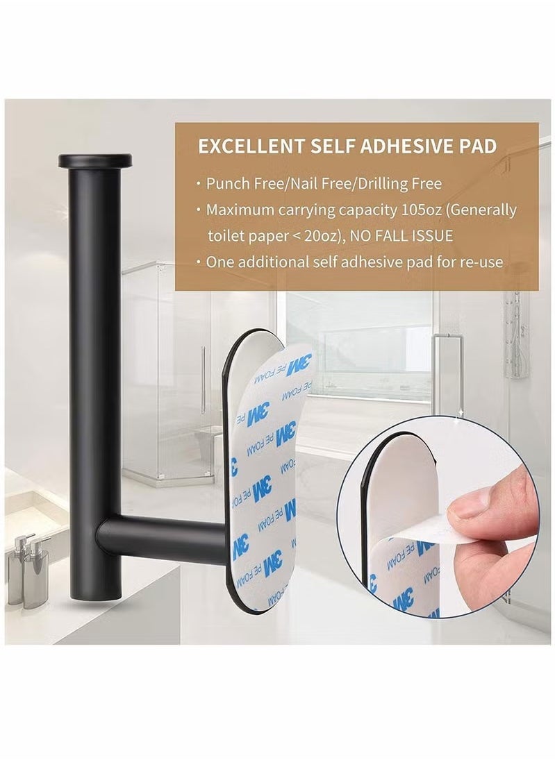 Generic - Stainless Steel Toilet Paper Holder Wall Mount Self Adhesive Bathroom Paper Towel Roll Holder for Home and Kitchen - Image 1