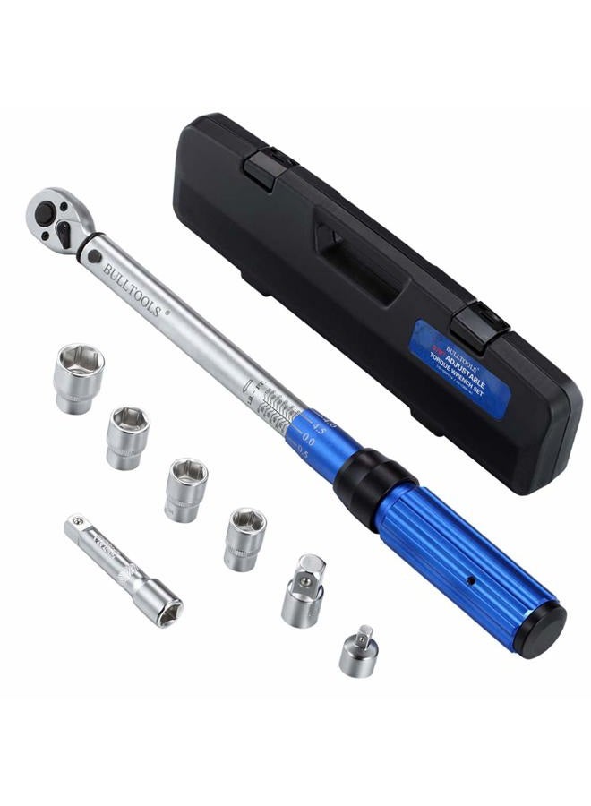 BULLTOOLS 3/8-inch Drive Dual-Direction Click Torque Wrench Set 90-tooth High Accuracy Torque Wrench with Buckle (10-100ft.lb/20-135Nm) - Image 1