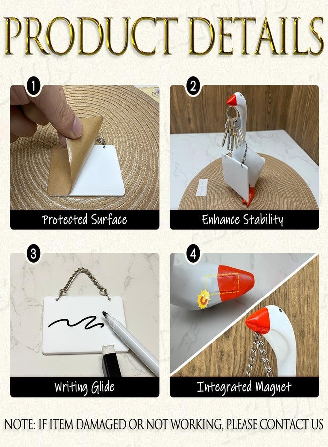 Asidius Mini Desk Goose 7 Inch Desk Goose, Desktop Goose with Acrylic Sheet & Magnetic Marker, Office Desk Decor Table Decorations Goose Decor for Goose Gifts Office Gifts (Complete Set) - Image 3
