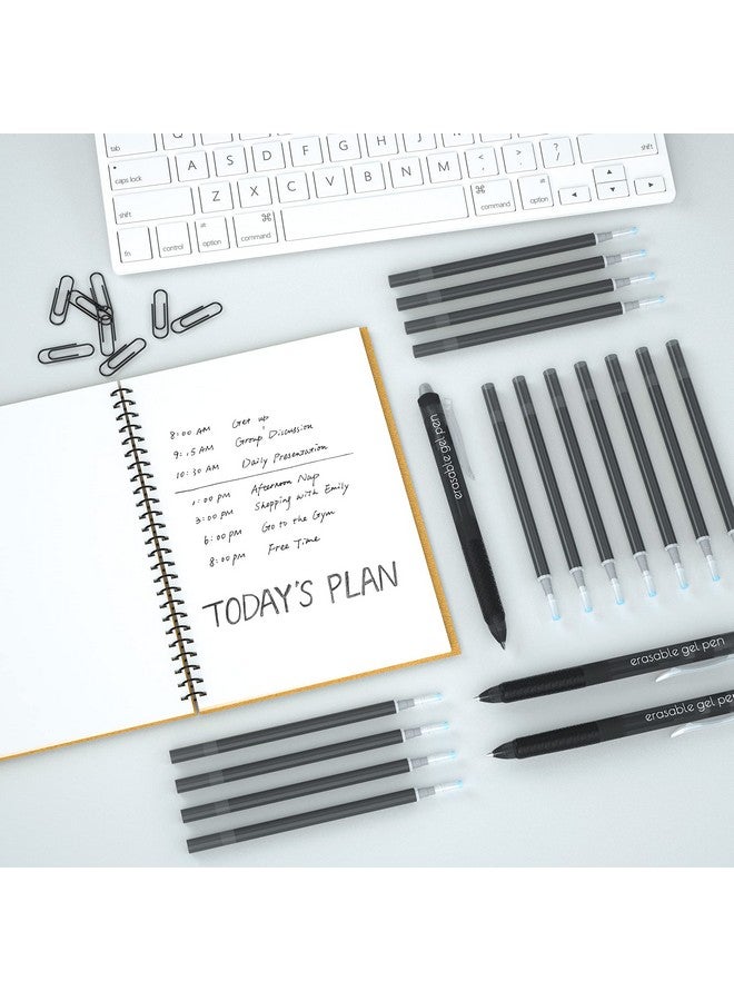 Vanstek 12 Black Erasable Gel Pen Refills, Gel Ink Refills Compatible With Frixion & Friction Erasable Pens, Fine Point 0.7 Mm, Perfect For Writing Planner & Crossword Puzzles - Image 2