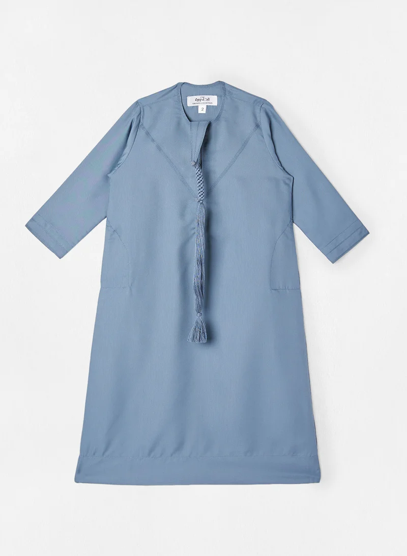 بيت الكندورة كاندوره  سادة  رقبة مستديرة أكمام طويلة