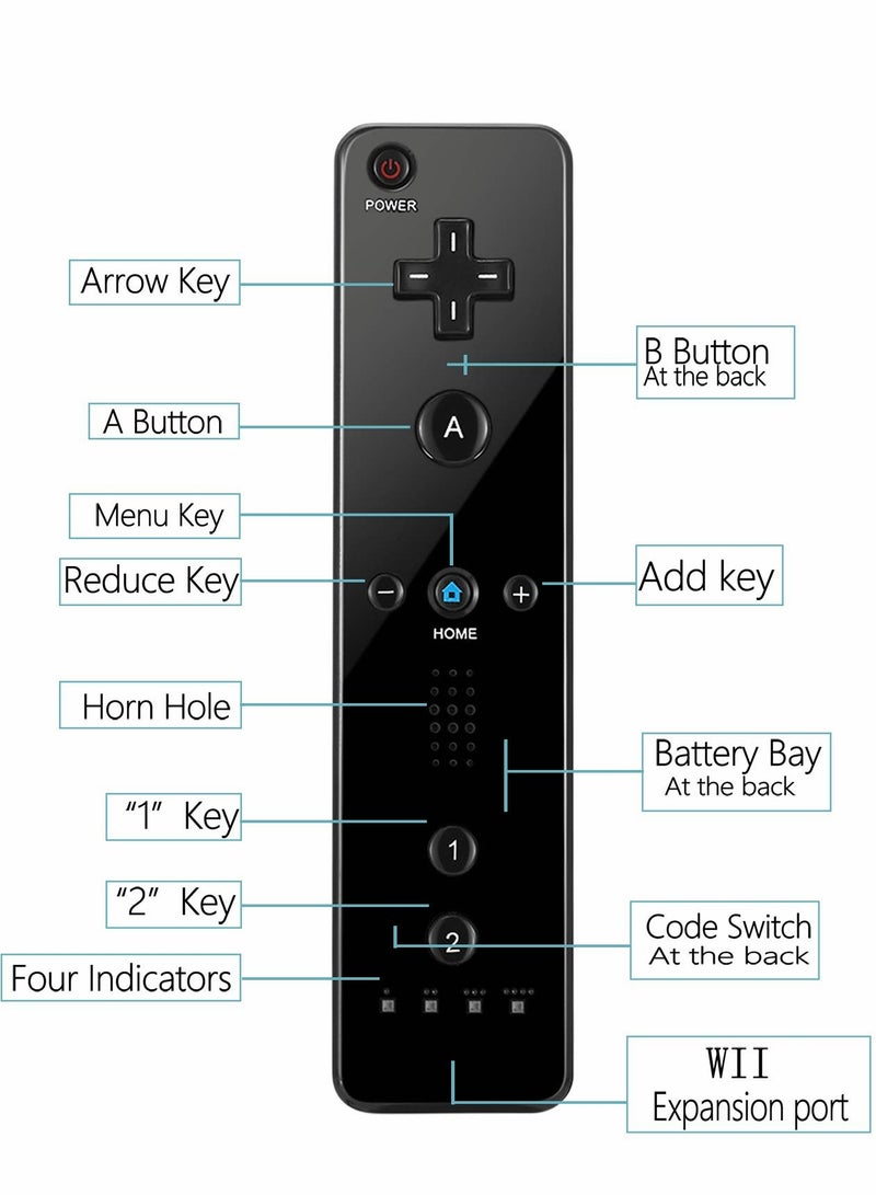 Captaintech Wii and Wii U Controller Set: NC Remote Controller with Nunchuk Replacement, Includes Silicone Case and Wrist Strap for Enhanced Gaming Experience. - Image 4