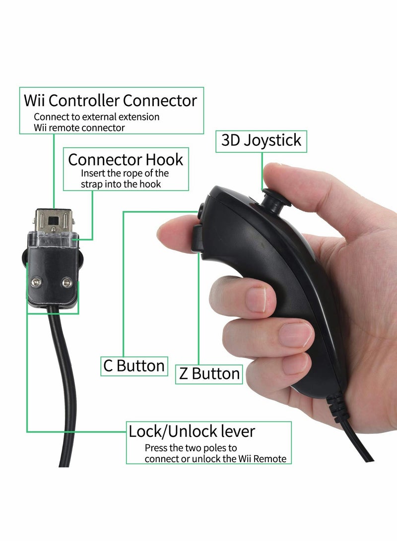 Captaintech Wii and Wii U Controller Set: NC Remote Controller with Nunchuk Replacement, Includes Silicone Case and Wrist Strap for Enhanced Gaming Experience. - Image 5