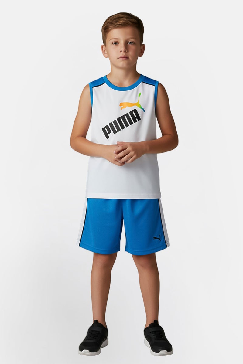 PUMA ملابس رياضية للأطفال الأولاد 2 قطعة تناسب بلا أكمام مجموعة علوية وسفلية، متعددة الألوان - Image 1