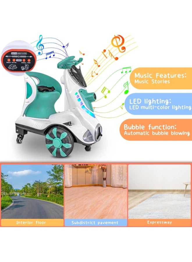 Rally Kids' Electric Scooter with 4 Wheels – Dual Motors, LED Lights & Music, Rechargeable 6V Battery - Image 5