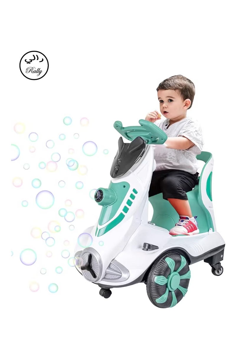 Rally Kids' Electric Scooter with 4 Wheels – Dual Motors, LED Lights & Music, Rechargeable 6V Battery - Image 1