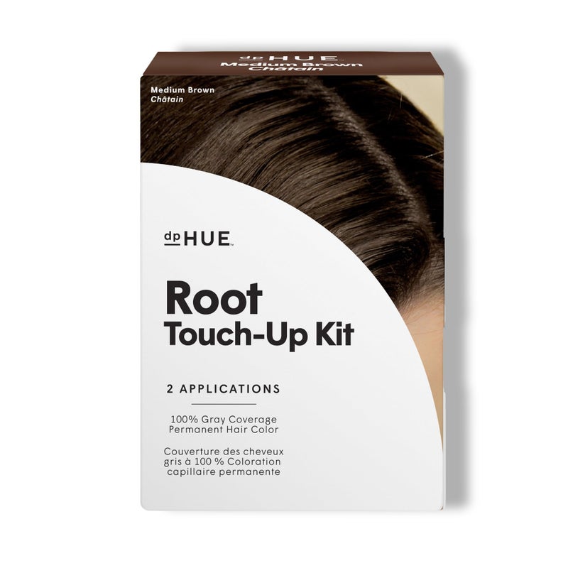 dpHUE Root Touch-Up Kit, Medium Brown - Permanent Hair Color for Gray Coverage - Includes Two Applications - Paraben, SLS & SLES Sulfate Free - Leaping Bunny Certified - Image 1