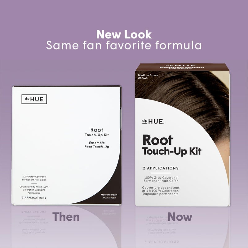 dpHUE Root Touch-Up Kit, Medium Brown - Permanent Hair Color for Gray Coverage - Includes Two Applications - Paraben, SLS & SLES Sulfate Free - Leaping Bunny Certified - Image 2