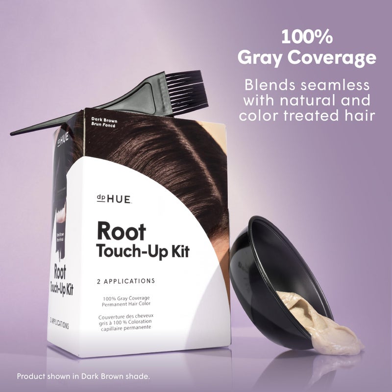 dpHUE Root Touch-Up Kit, Medium Brown - Permanent Hair Color for Gray Coverage - Includes Two Applications - Paraben, SLS & SLES Sulfate Free - Leaping Bunny Certified - Image 3