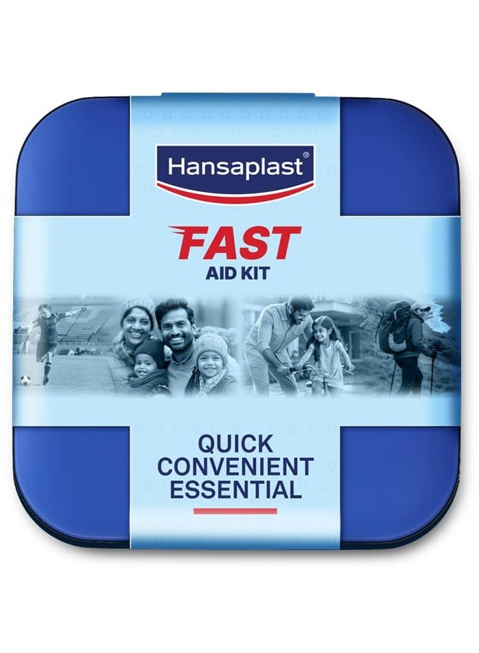 Hansaplast Fast Aid Kit | Emergency Medical Kit for Home, Office, Travel, Car, Sports, Outdoor | Multi-Use Pack for Cuts, Wounds & Injuries | Lightweight & Compact | 9 Items - 38 Pieces - Image 2