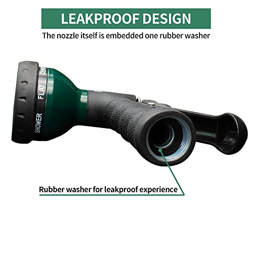 AUTOMAN-Garden-Hose-Nozzle, Metal Water Spray Nozzle with Heavy Duty 7 Adjustable Watering Patterns,Slip Resistant for Watering Plants,Lawn& Garden,Washing Cars,Cleaning,Showering Pets & Outdoor Fun. - Image 4