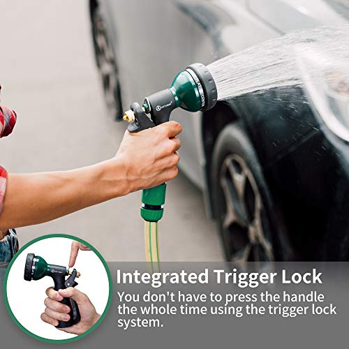 AUTOMAN-Garden-Hose-Nozzle, Metal Water Spray Nozzle with Heavy Duty 7 Adjustable Watering Patterns,Slip Resistant for Watering Plants,Lawn& Garden,Washing Cars,Cleaning,Showering Pets & Outdoor Fun. - Image 5