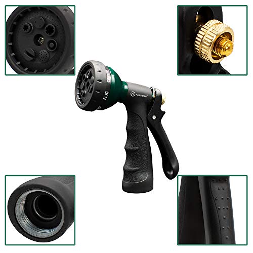 AUTOMAN-Garden-Hose-Nozzle, Metal Water Spray Nozzle with Heavy Duty 7 Adjustable Watering Patterns,Slip Resistant for Watering Plants,Lawn& Garden,Washing Cars,Cleaning,Showering Pets & Outdoor Fun. - Image 3
