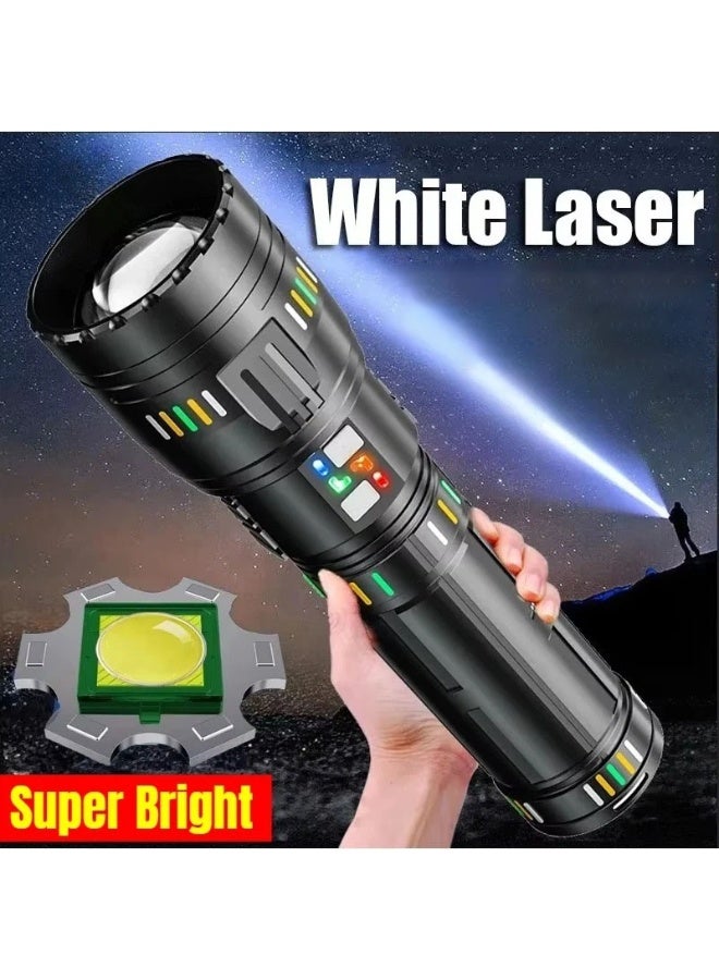 YEMAO YM-G600 100W Super Bright Flashlight 20000LM Tactical Long-Range Spotlight, GT60 LED Zoomable Torch with 1500M Beam Distance, USB-C Rechargeable Searchlight with 72H Endurance, Power Indicator & 4 Modes for Camping, Hiking, Emergency, Security & Outdoor Adventures - Image 1