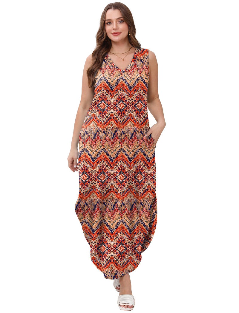 Sampeel Sundresses for Women 2025 Boho Maxi Spring Dresses Resort Wear for Women with Pockets S - Image 5