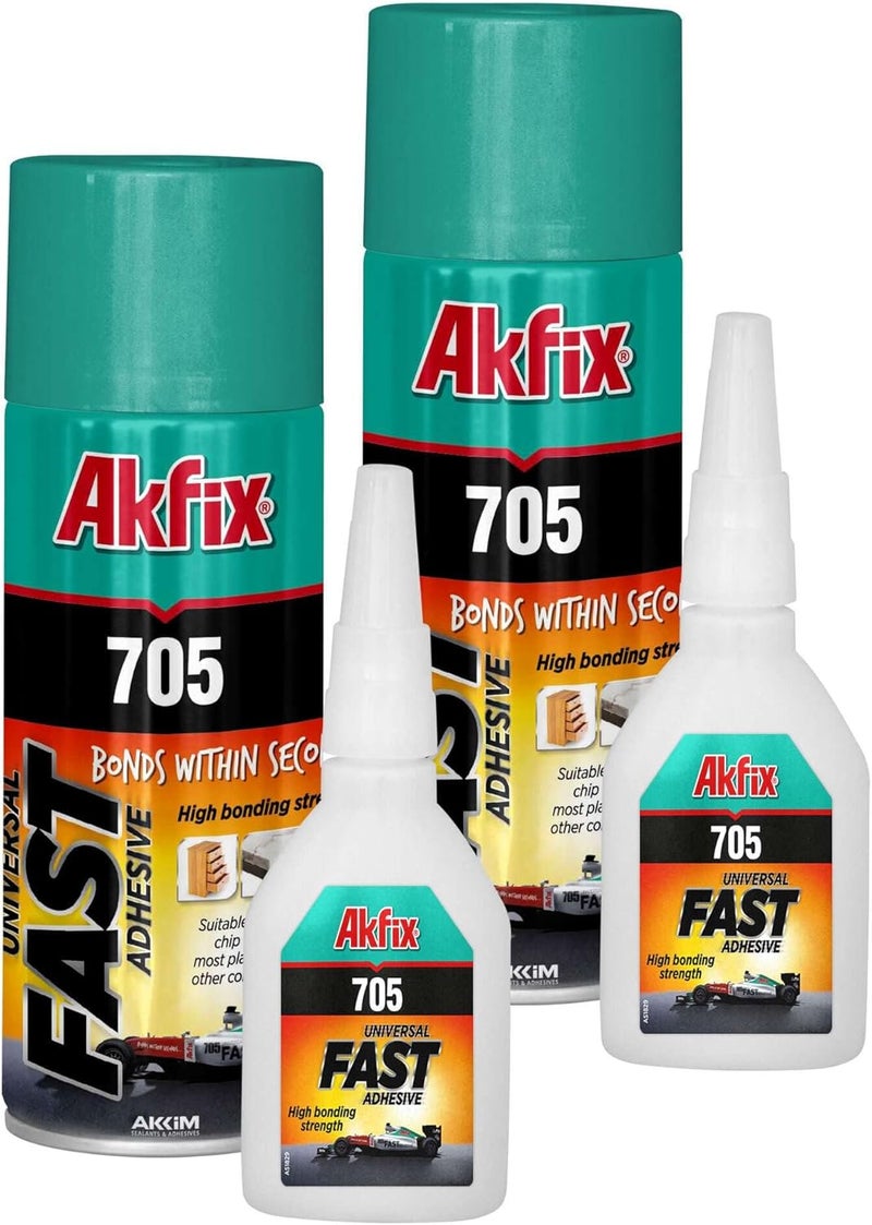 Akfix 705 Universal Fast Adhesive 200 ml-Pack of 2 - Image 1