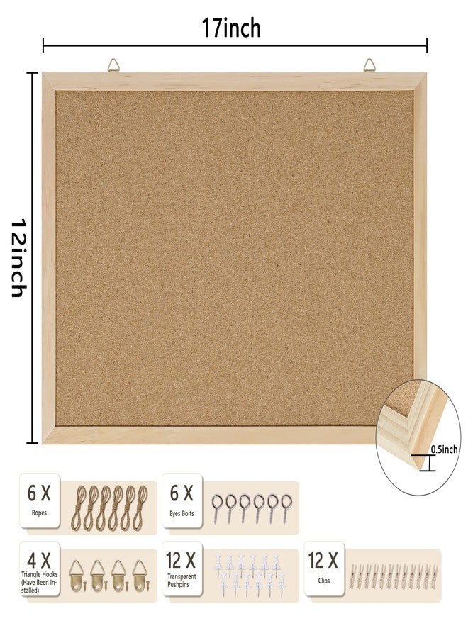 DAHAPYBOO Cork Board Bulletin Board 2 Pack,17"X12" Cork Board for Office with Pin Oak Wood Boards,Hanging Corkboards for Office Home School Message Board or Vision Board Decoration - Image 3