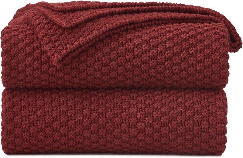 Longhui bedding لحاف لونغهوي المحبوك للكنبة، دافئ، قابل للغسيل بالماكينة، مصنوع من 100% قطن، وزن ثقيل 4 رطل، مقاس 60 × 80 بوصة، مع حقيبة غسيل. - Image 1