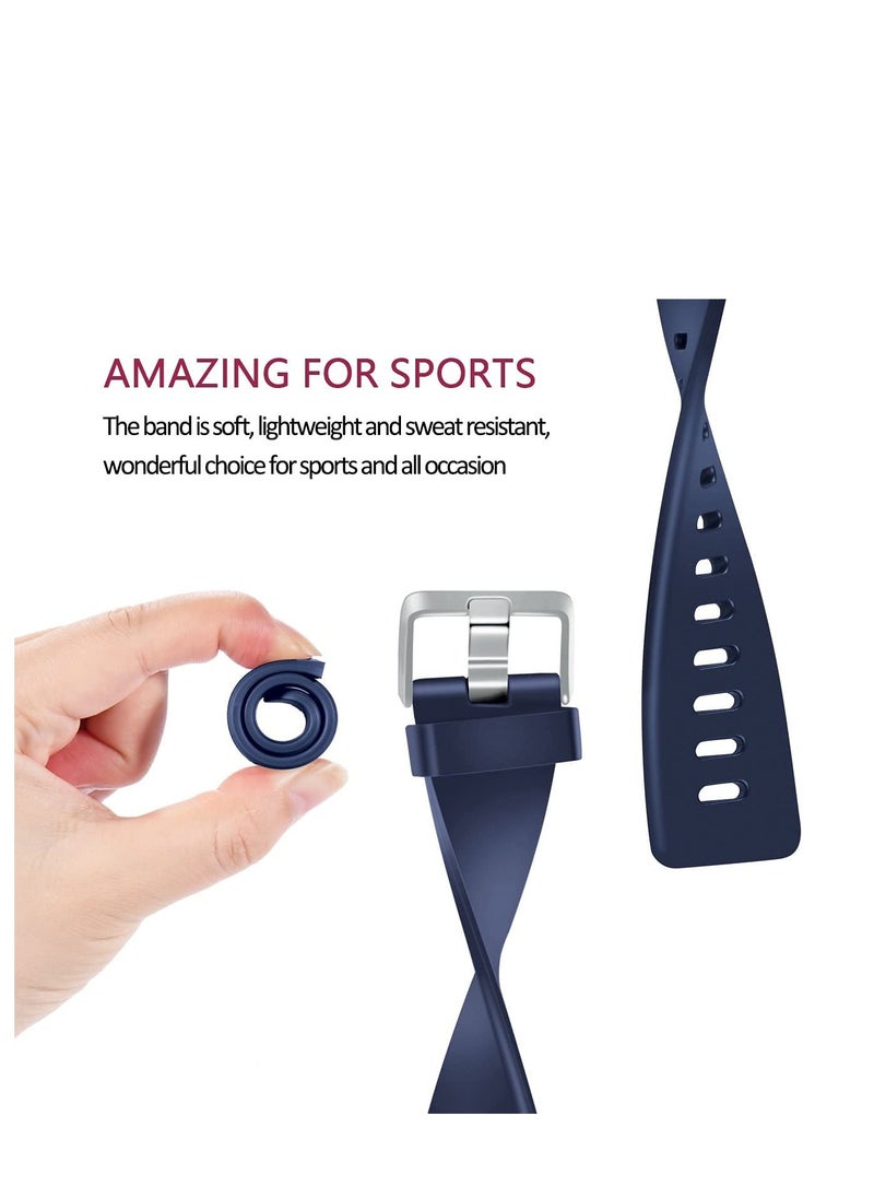 Excefore - Strap Compatible With Fitbit Versa/Versa 2/Fitbit Versa Lite. It Is Suitable For Ladies And Men. Classic Soft Silicone Sports Strap. Adjustable Wrist Strap (2 Small Straps, Black And Blue) - Image 1