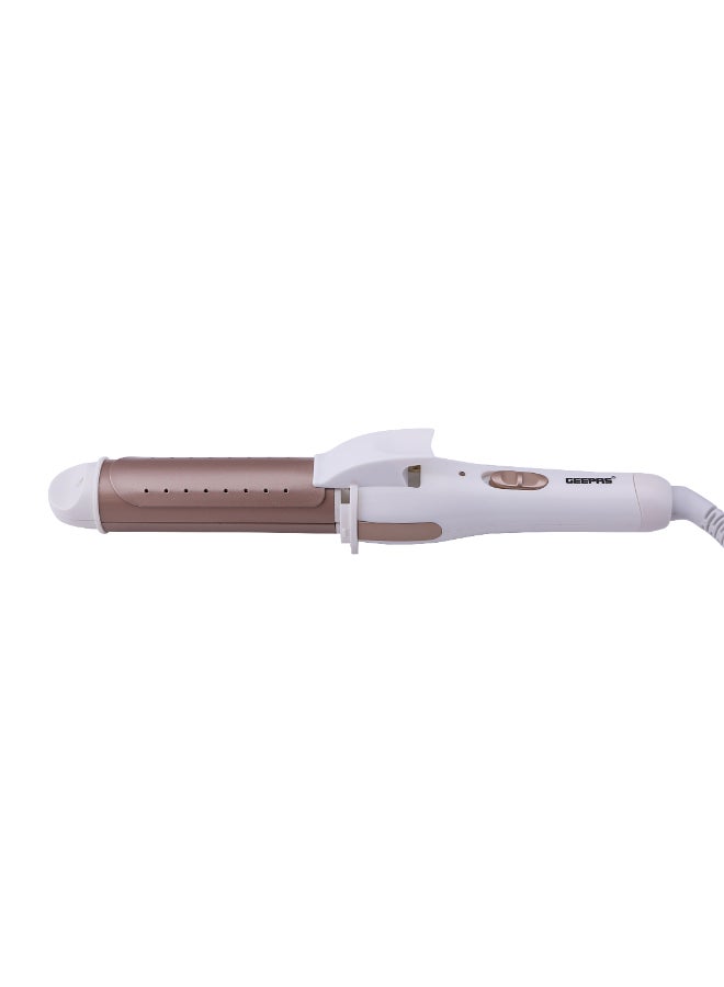 GEEPAS 2-in-1 Wet And Dry Hair Curling Iron - GH8686, 360 Swivel Cord Curler With Hanging Loop, Women's Multi Style Hair Curler For All Types Of Hair White - Image 1