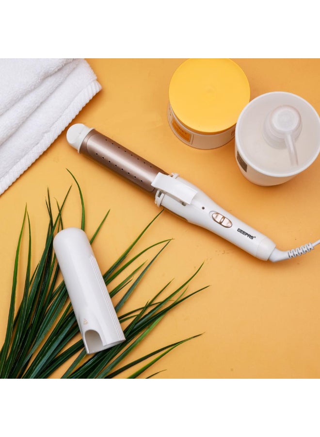 GEEPAS 2-in-1 Wet And Dry Hair Curling Iron - GH8686, 360 Swivel Cord Curler With Hanging Loop, Women's Multi Style Hair Curler For All Types Of Hair White - Image 4