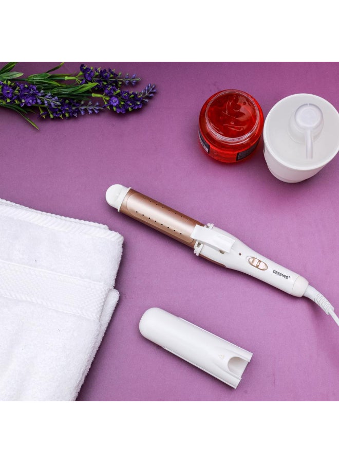 GEEPAS 2-in-1 Wet And Dry Hair Curling Iron - GH8686, 360 Swivel Cord Curler With Hanging Loop, Women's Multi Style Hair Curler For All Types Of Hair White - Image 3