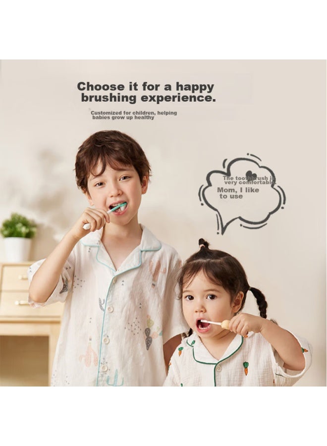 Bao Shi Baoshi Children's Toothbrush, Baby Soft Bristle Toothbrush, Oral Cleaning With Base Suction Cup, Training Soft Bristle Toothbrush, 6-piece Set - Image 3