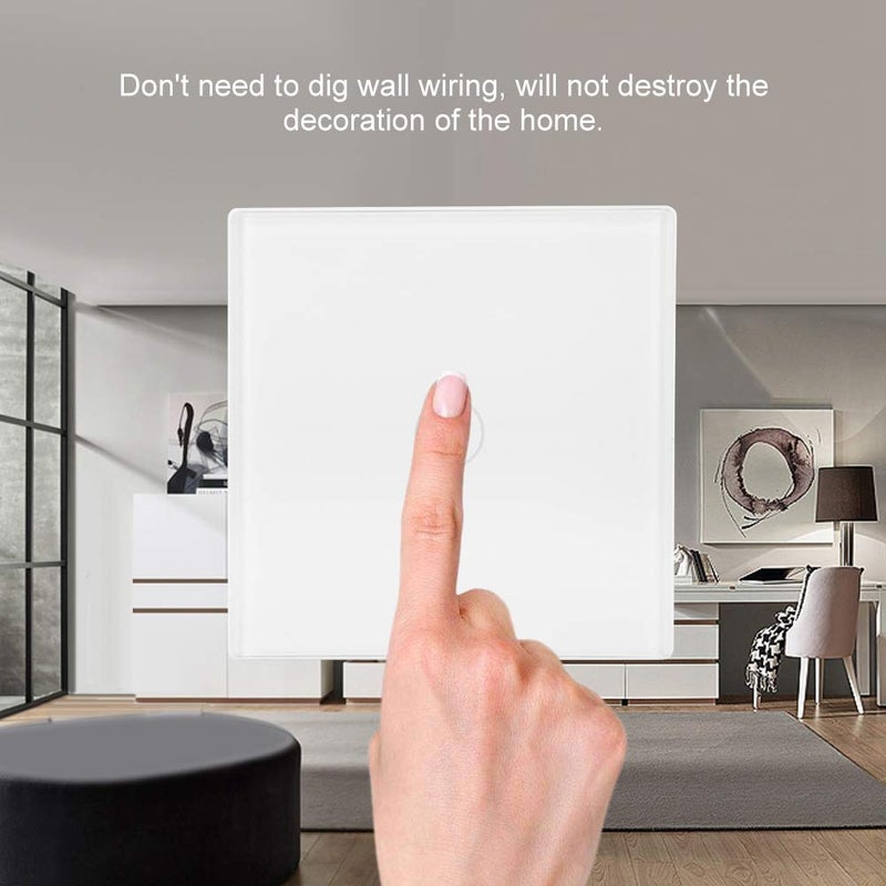 klarako 1 Way Wireless Remote Control Wall Switch Panel, RFID Light Household Switch Seat Belt Smart Home Receiver 12v(White) - Image 3