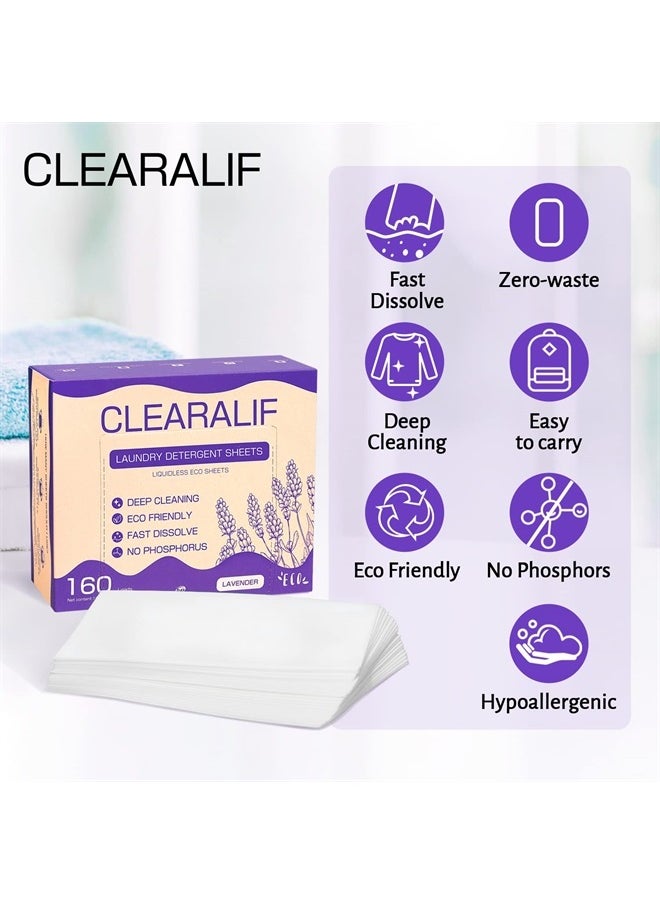 CLEARALIF Laundry Detergent Sheets 80 Sheets (Up to 160 Loads), Lavender - Great For Apartments, Dorms,Laundry Sheets Eco Friendly  - Image 5