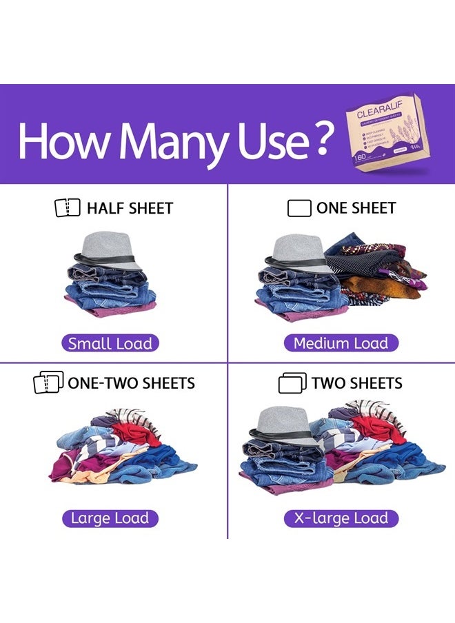 CLEARALIF Laundry Detergent Sheets 80 Sheets (Up to 160 Loads), Lavender - Great For Apartments, Dorms,Laundry Sheets Eco Friendly  - Image 2