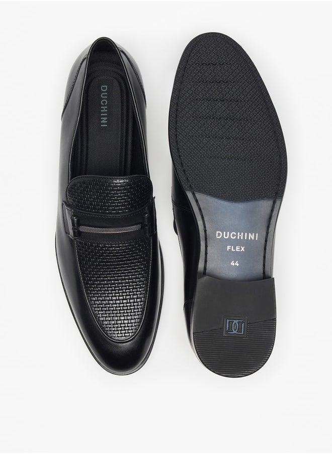 DUCHINI Men's Textured Slip-On Loafers  - Image 4